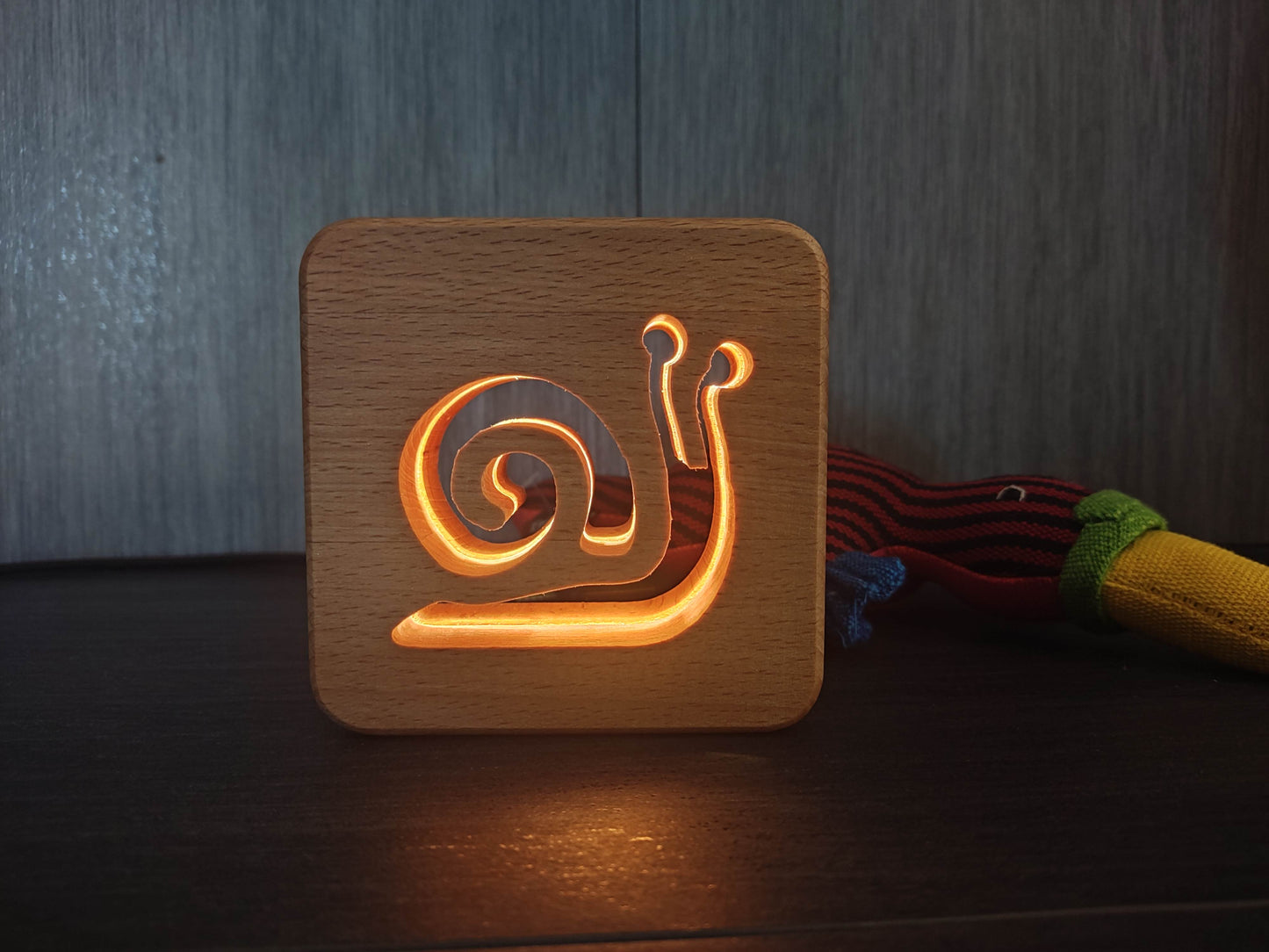 Schnecke Holz LED Nachtlicht / Dekoration