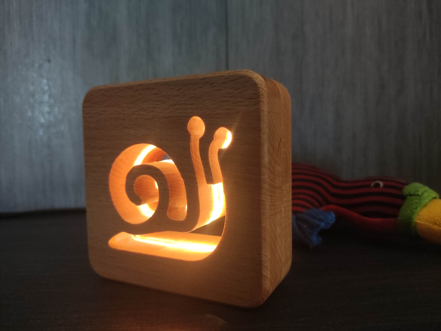 Schnecke Holz LED Nachtlicht / Dekoration