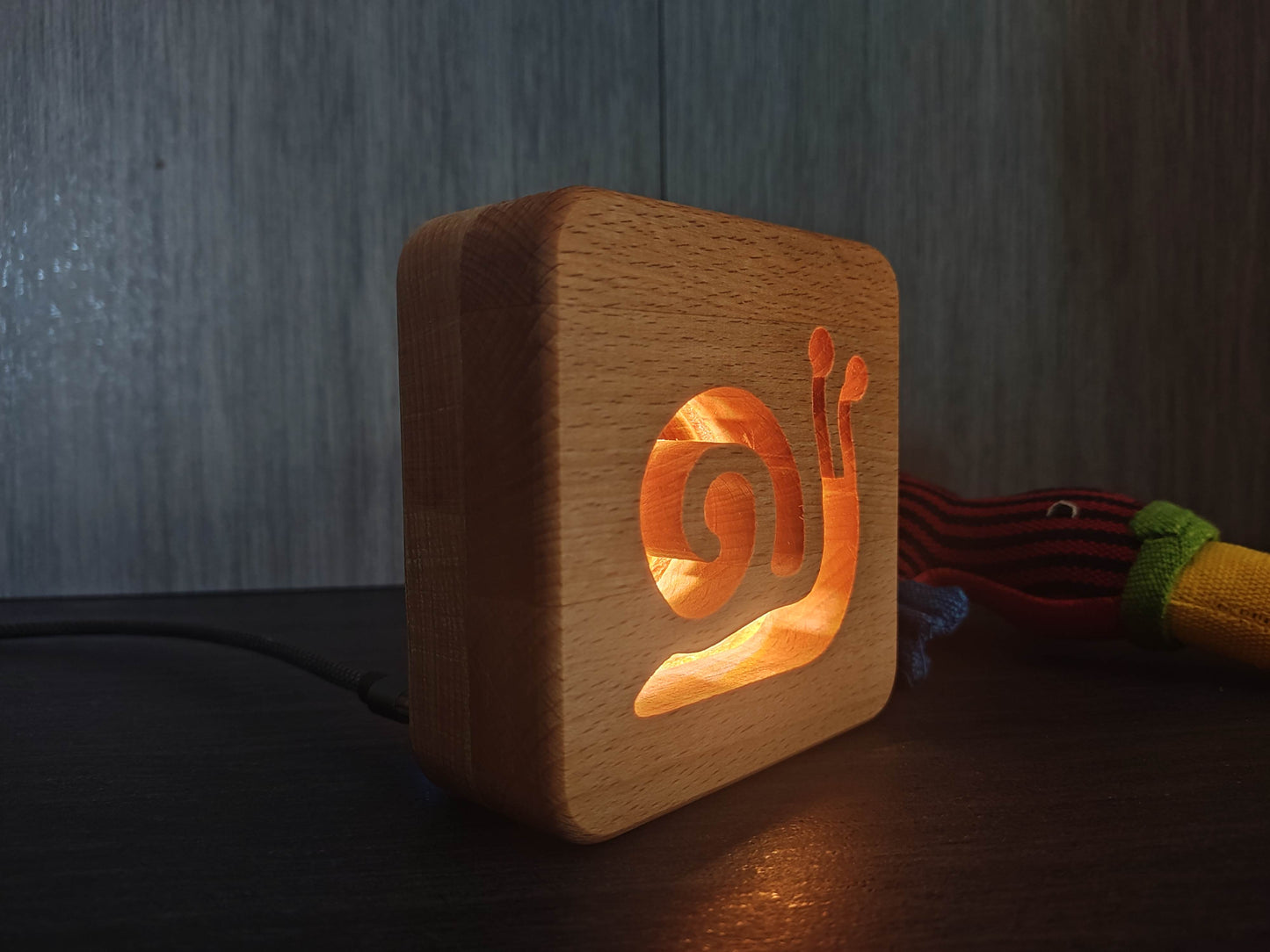 Schnecke Holz LED Nachtlicht / Dekoration