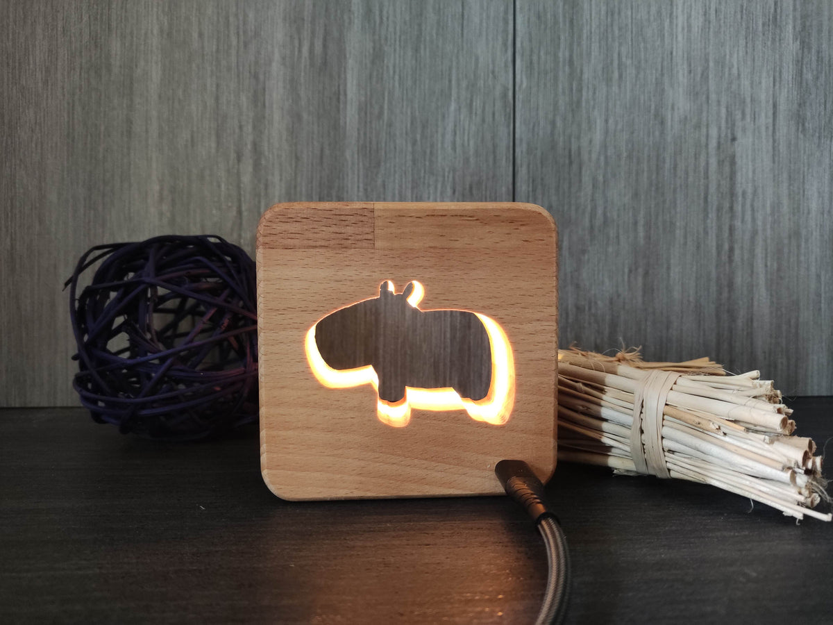 Capybara Wasserschein Holz LED Nachtlicht / Dekoration