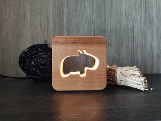 Capybara Wasserschein Holz LED Nachtlicht / Dekoration
