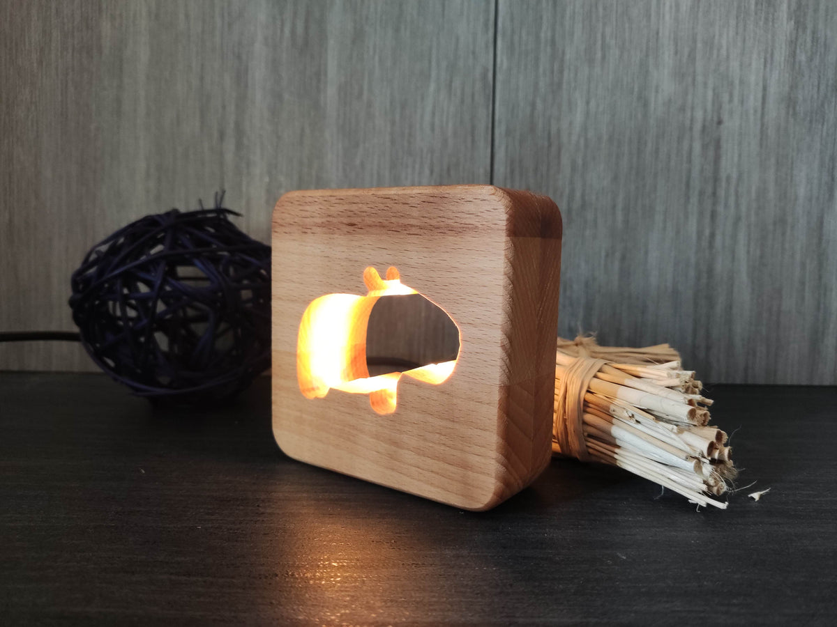 Capybara Wasserschein Holz LED Nachtlicht / Dekoration