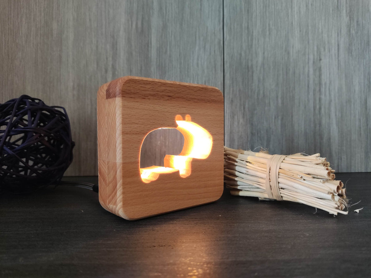 Capybara Wasserschein Holz LED Nachtlicht / Dekoration