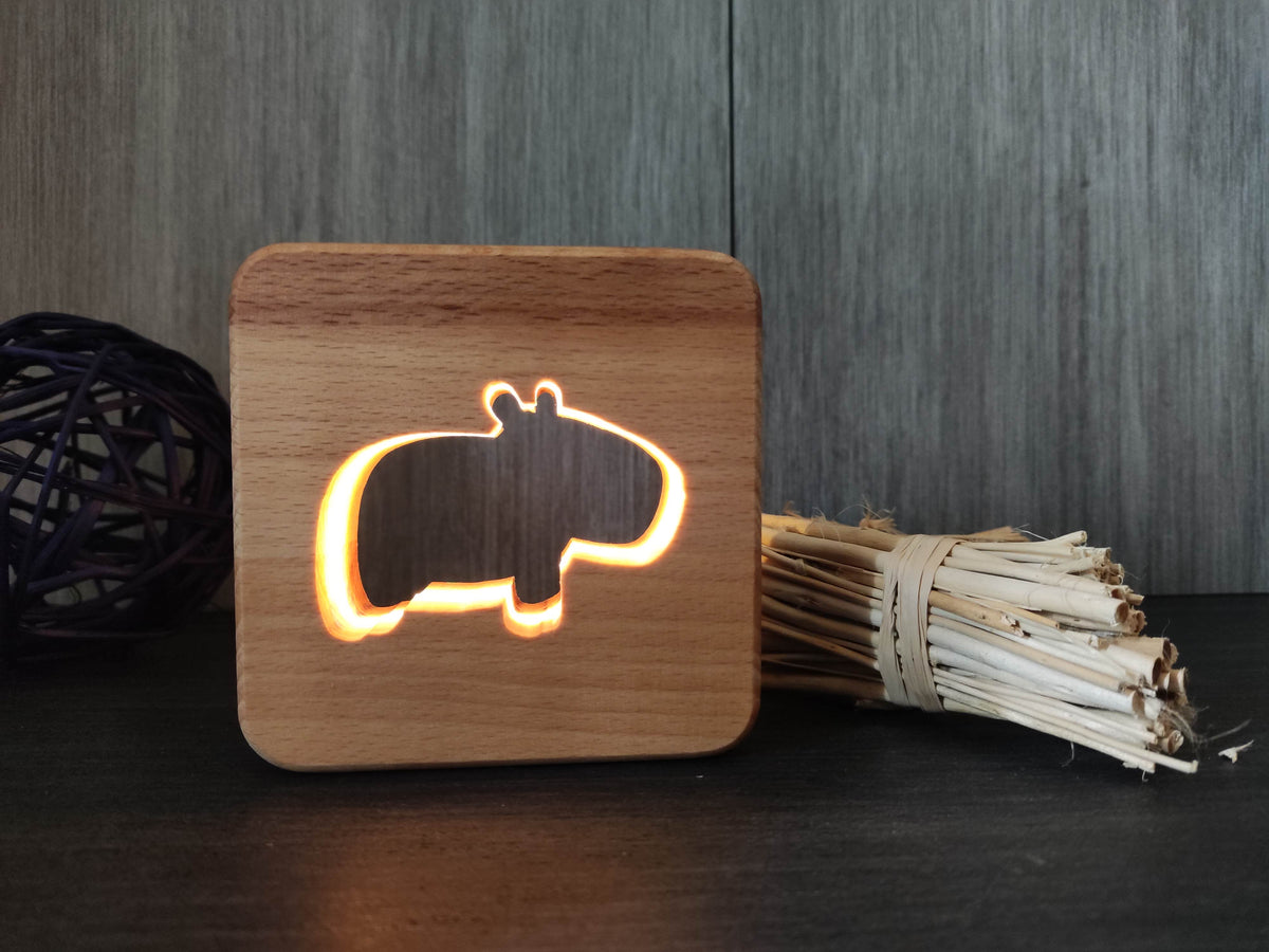 Capybara Wasserschein Holz LED Nachtlicht / Dekoration