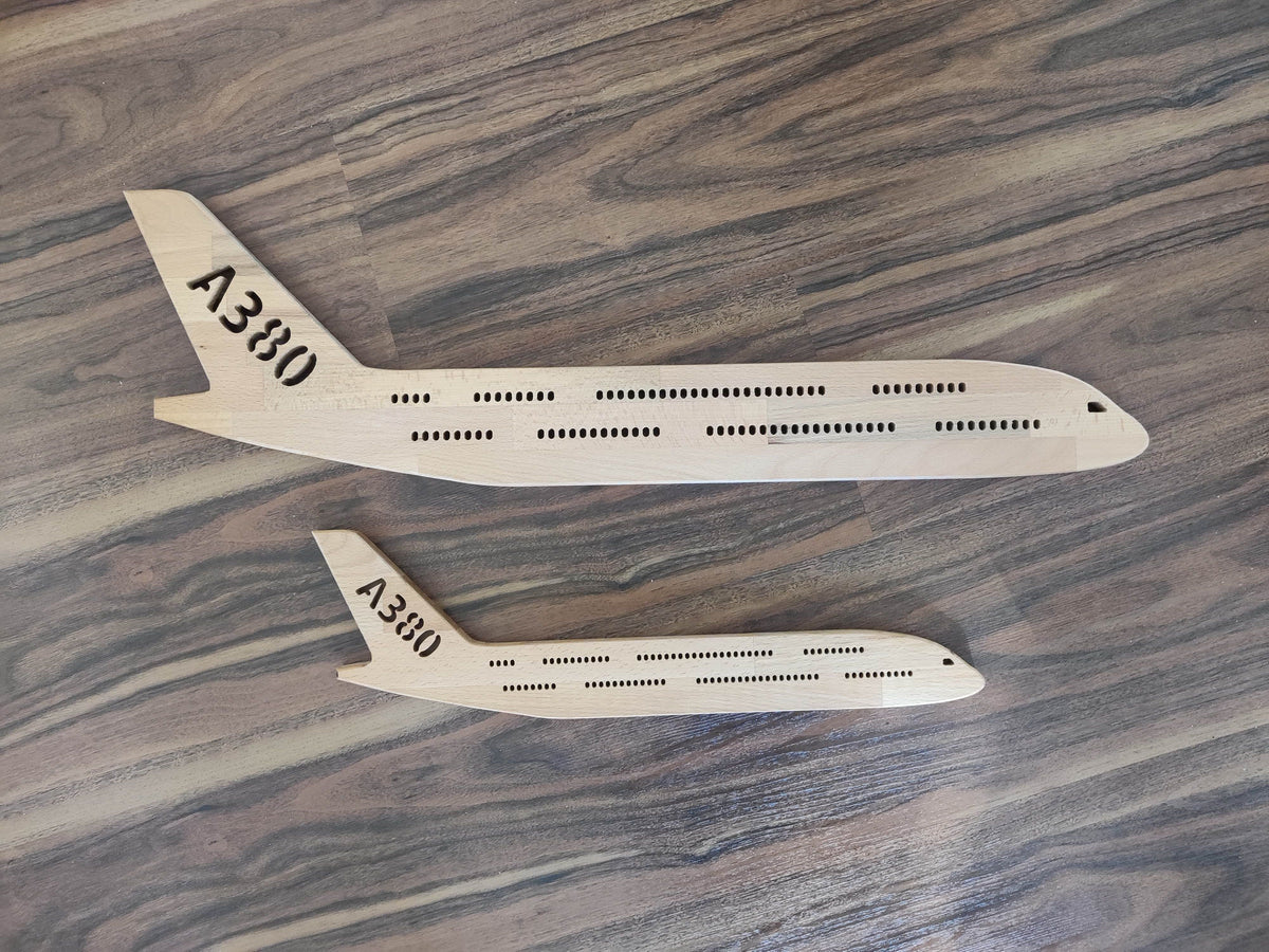 Airbus A380 XXL (1:97) Holz LED Wanddekoration / Nachtlicht