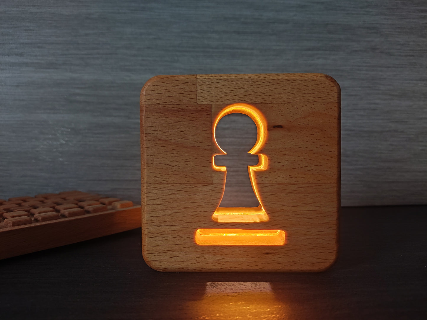 Schach Bauer Holz LED Nachtlicht / Dekoration