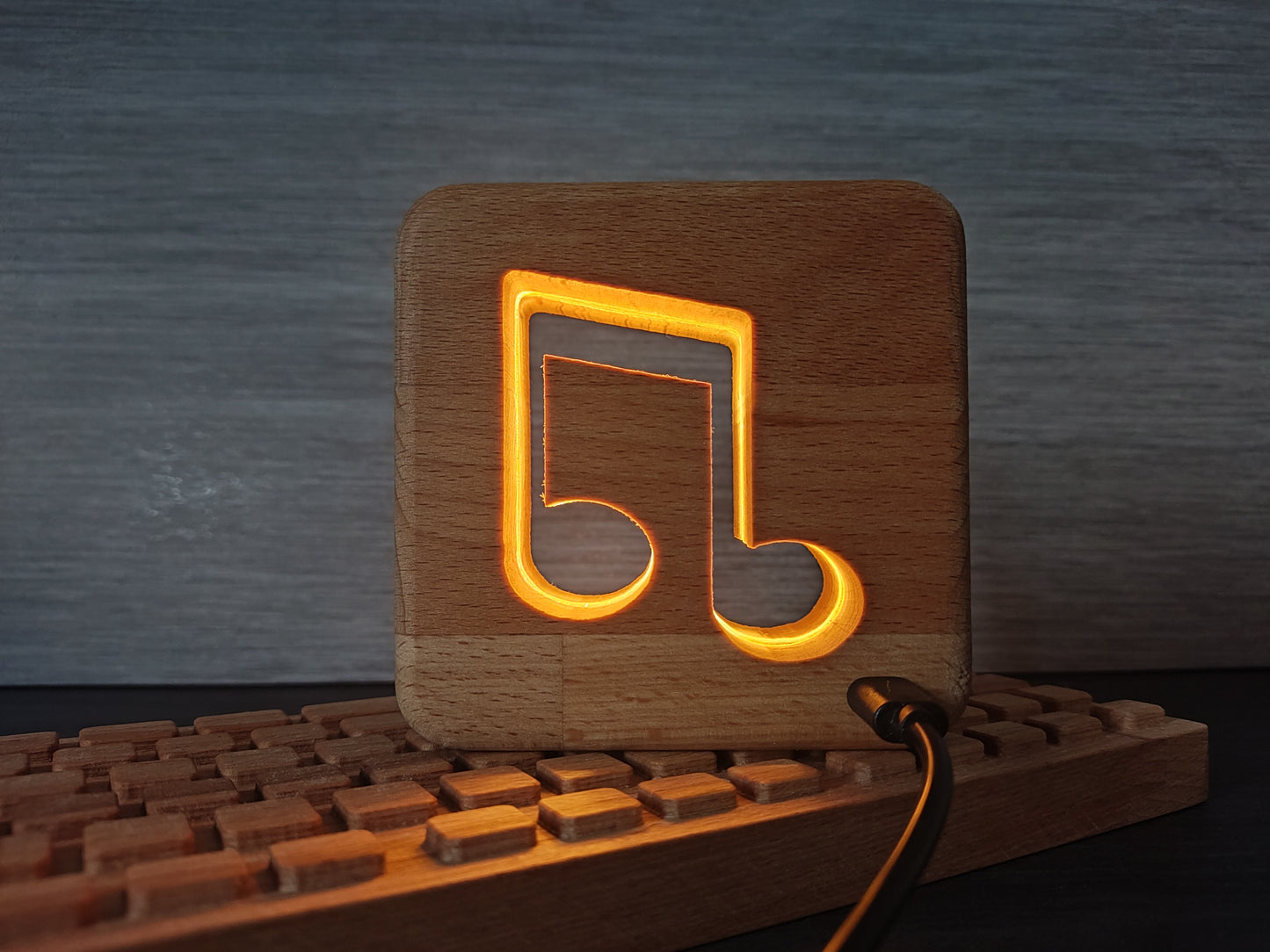 Musiknote Holz LED Nachtlicht / Dekoration