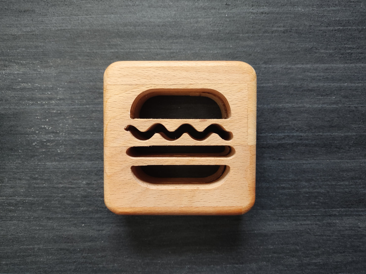 Burger Holz LED Nachtlicht / Dekoration