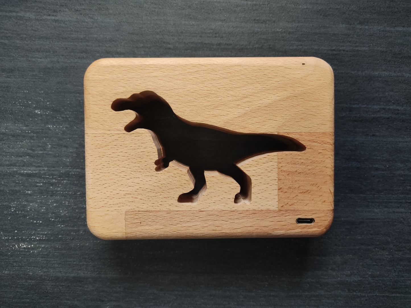 Dinosaurier T-Rex Holz LED Nachtlicht / Dekoration