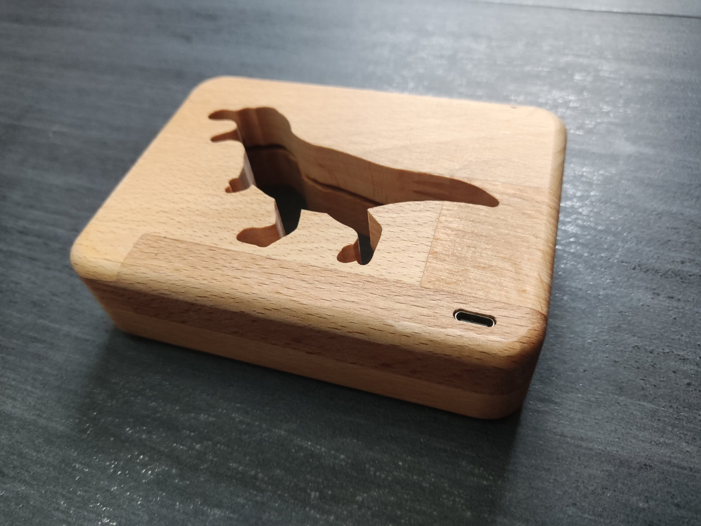 Dinosaurier T-Rex Holz LED Nachtlicht / Dekoration