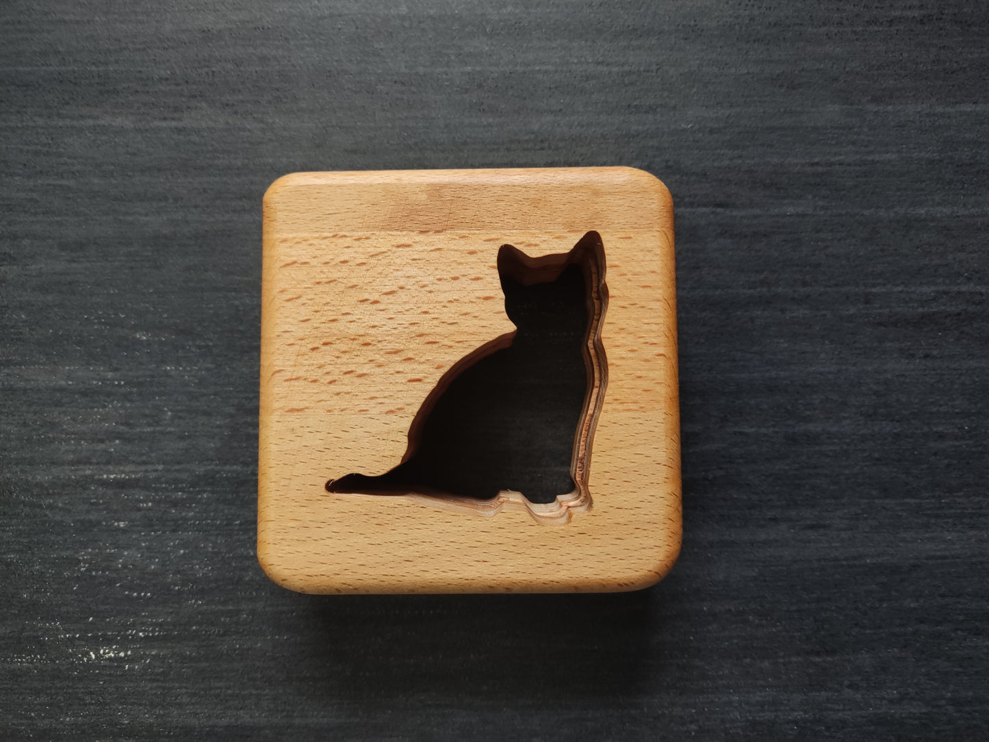 Katze (sitzend) Holz LED Nachtlicht / Dekoration