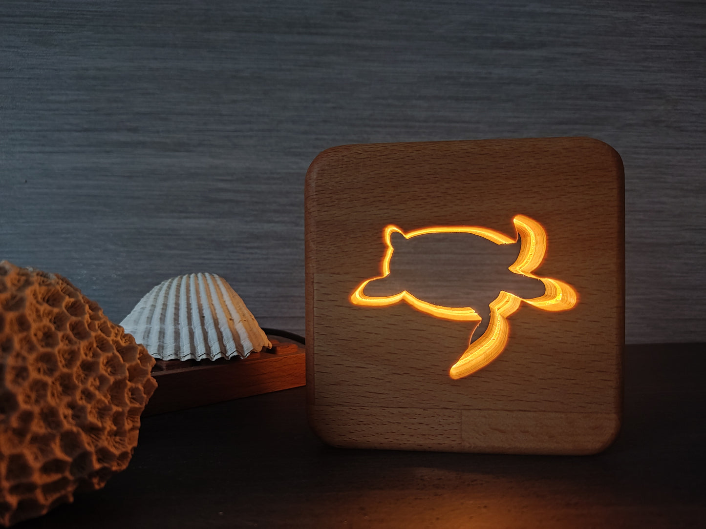 Schildkröte Holz LED Nachtlicht / Dekoration