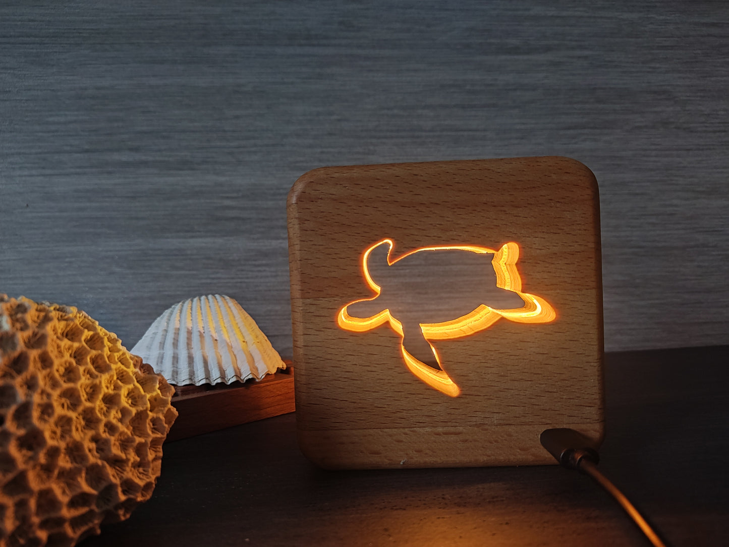 Schildkröte Holz LED Nachtlicht / Dekoration