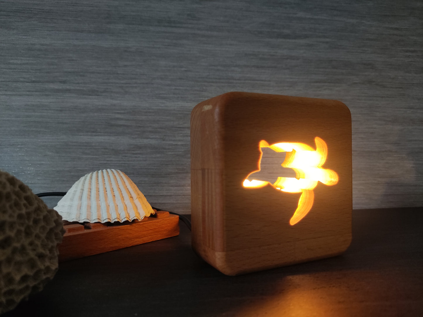Schildkröte Holz LED Nachtlicht / Dekoration
