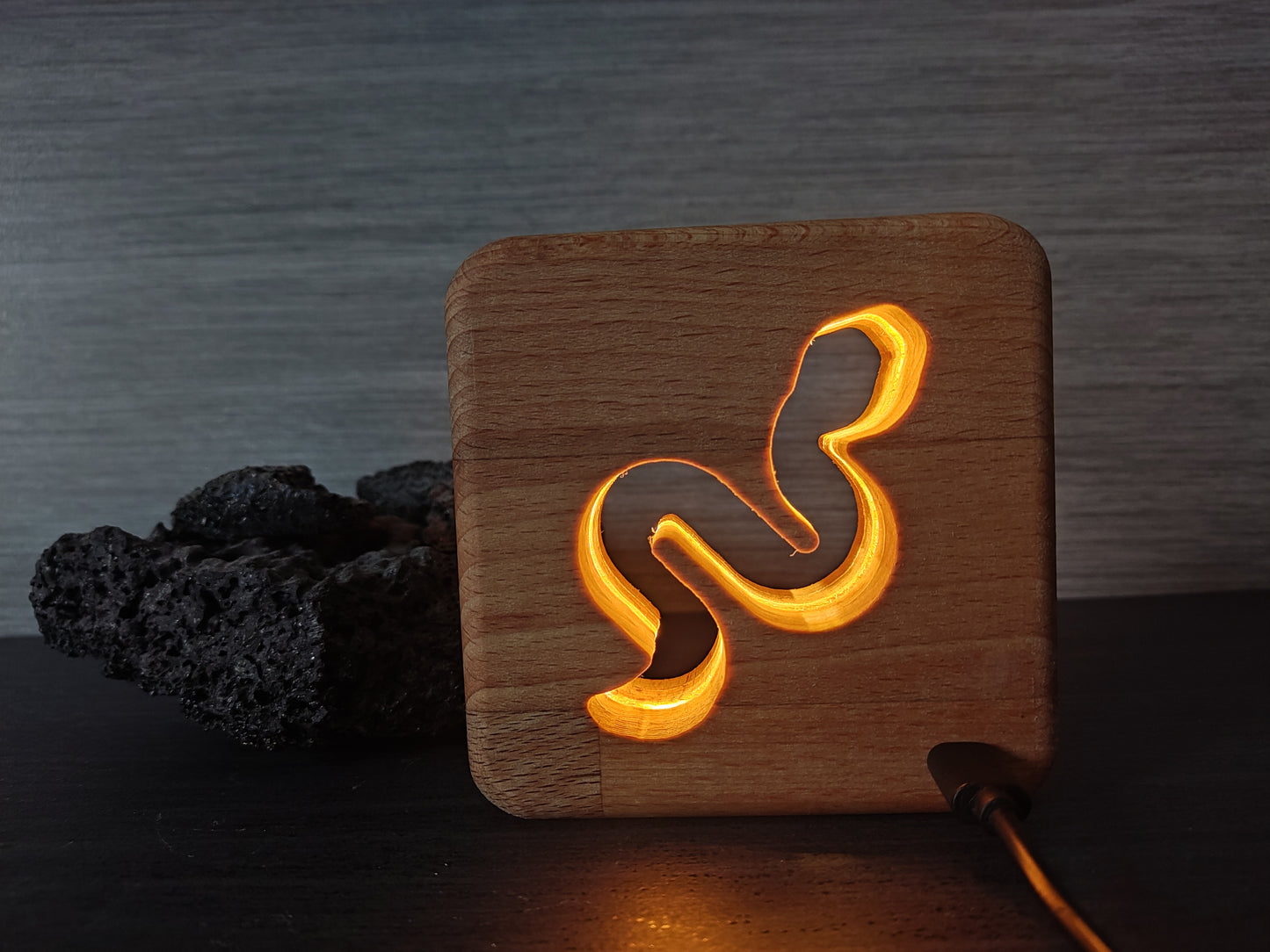 Schlange Holz LED Nachtlicht / Dekoration