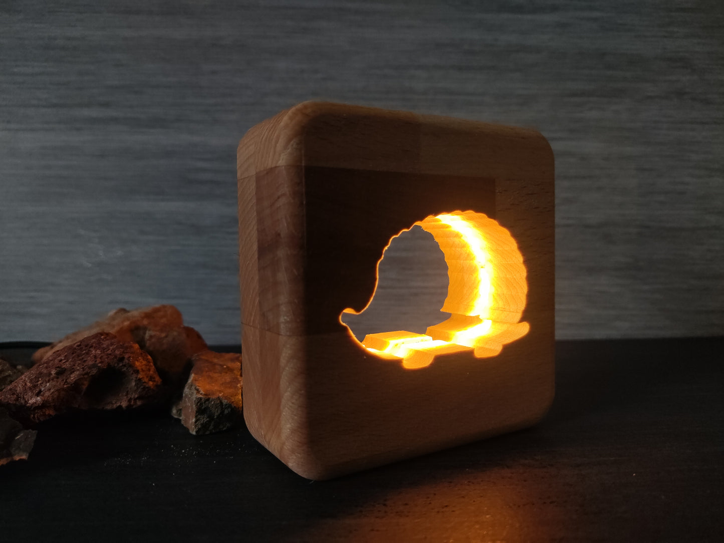 Igel Holz LED Nachtlicht / Dekoration