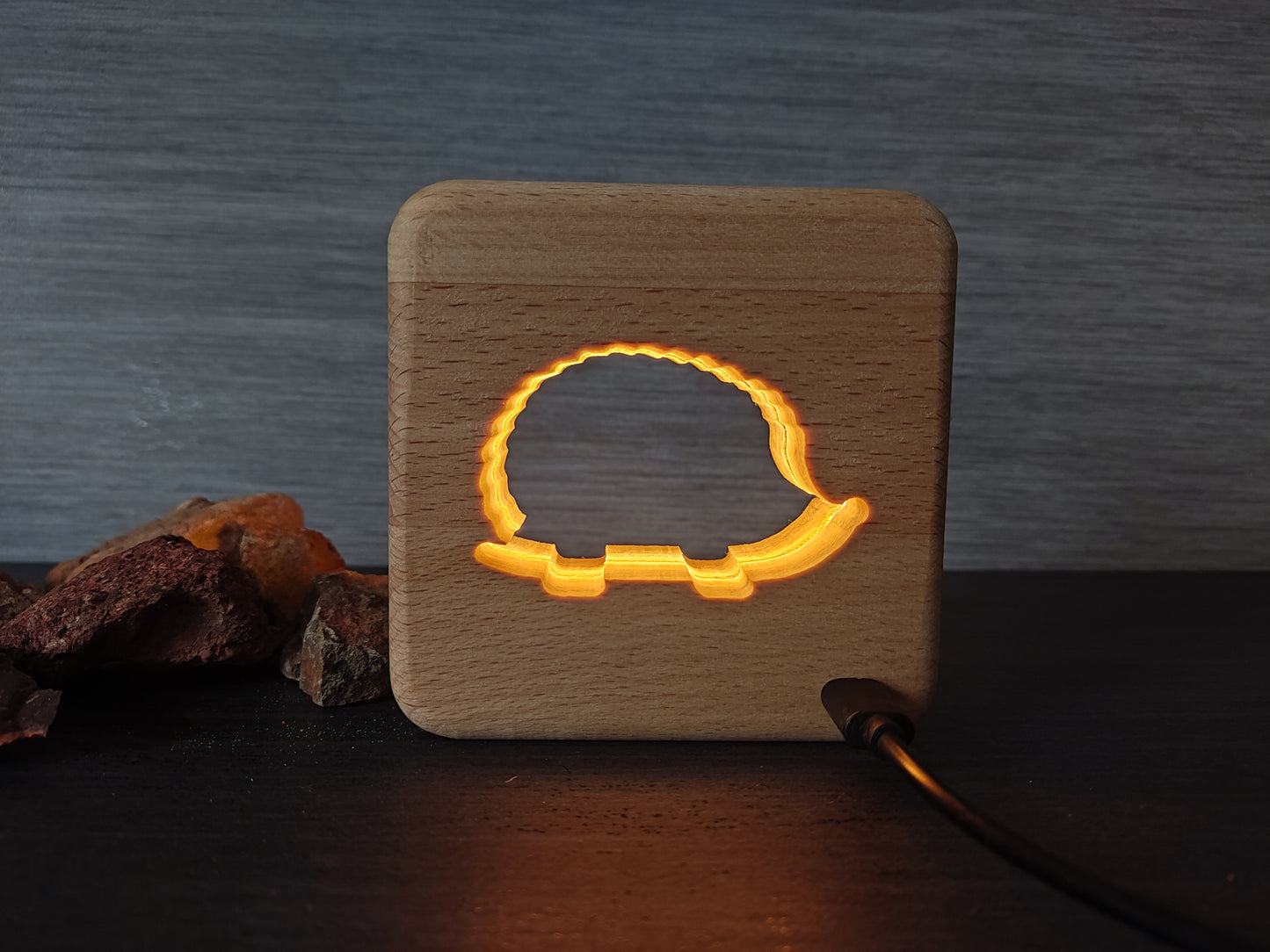 Igel Holz LED Nachtlicht / Dekoration