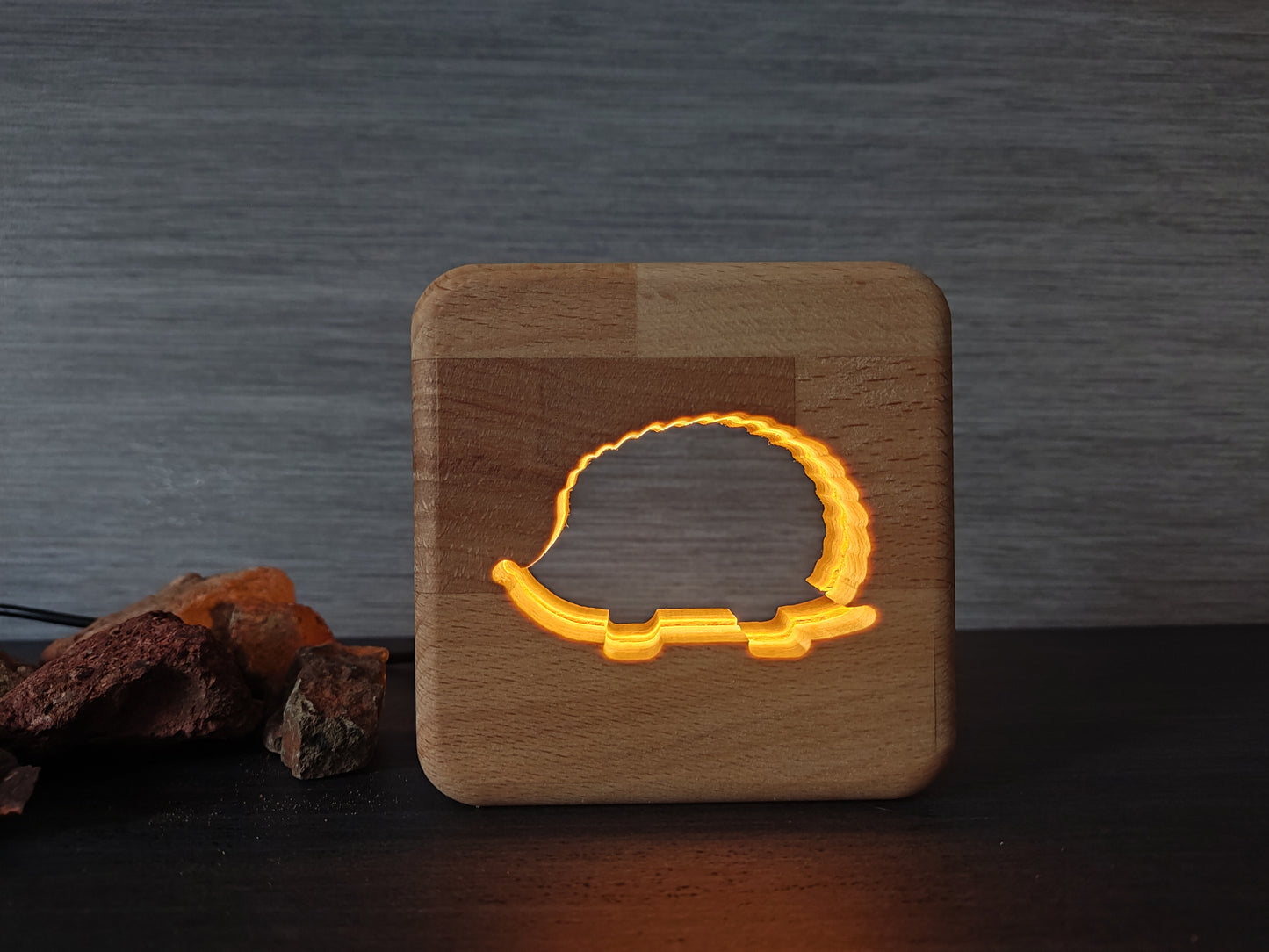 Igel Holz LED Nachtlicht / Dekoration