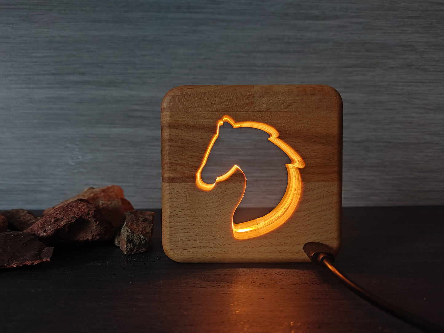 Pferd Holz LED Nachtlicht / Dekoration