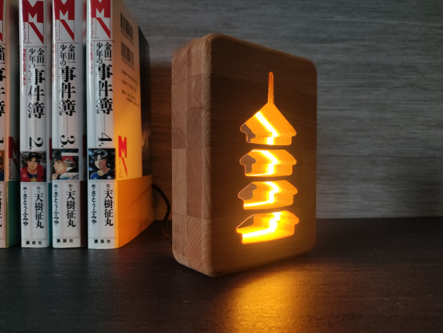 Japanische Pagode Holz LED Nachtlicht / Dekoration