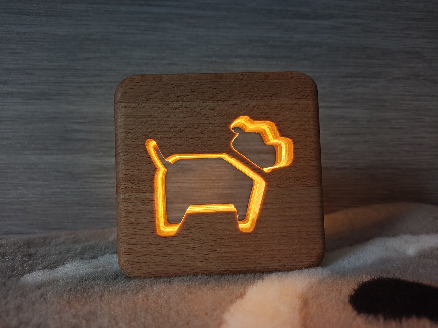 Hund Holz LED Nachtlicht / Dekoration