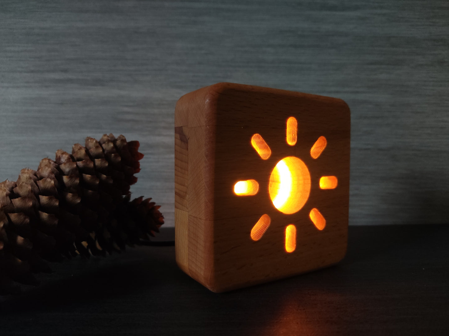 Sonne Holz LED Nachtlicht / Dekoration