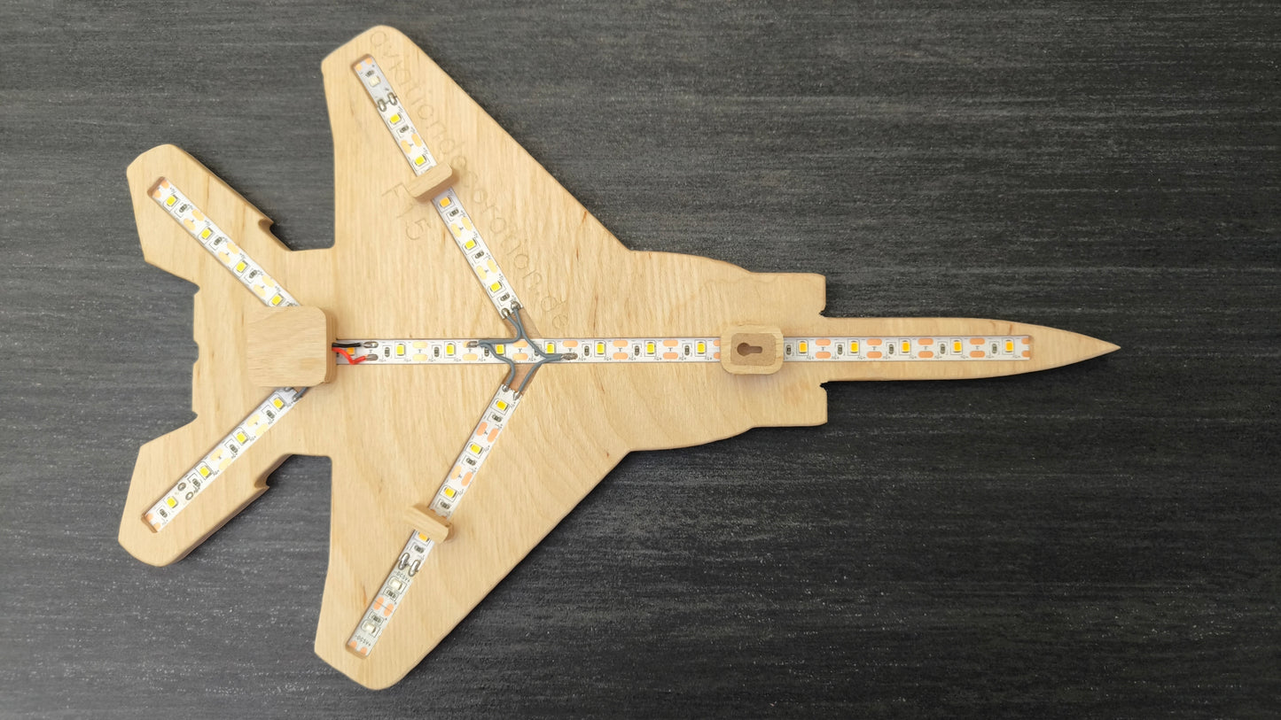 F15 Strike Eagle Holz LED Wanddekoration / Nachtlicht