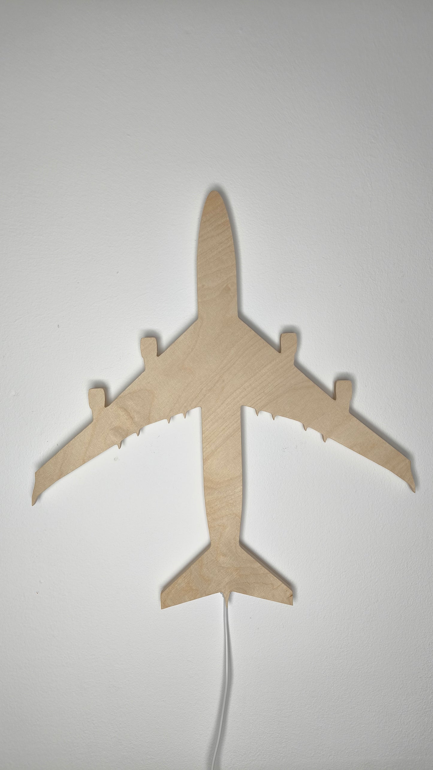 Boeing B747 Queen of the Skies Holz LED Wanddekoration / Nachtlicht