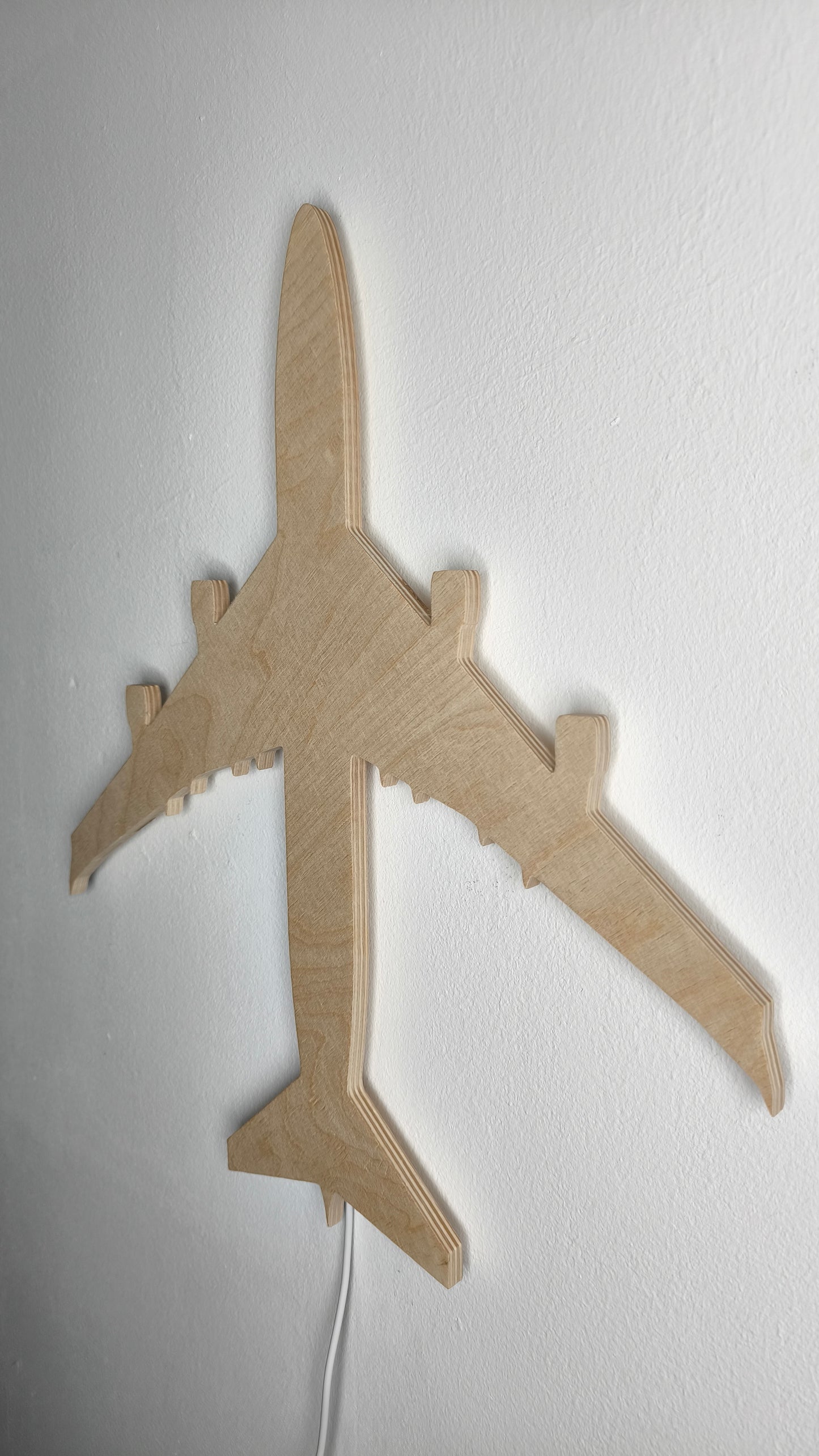 Boeing B747 Queen of the Skies Holz LED Wanddekoration / Nachtlicht
