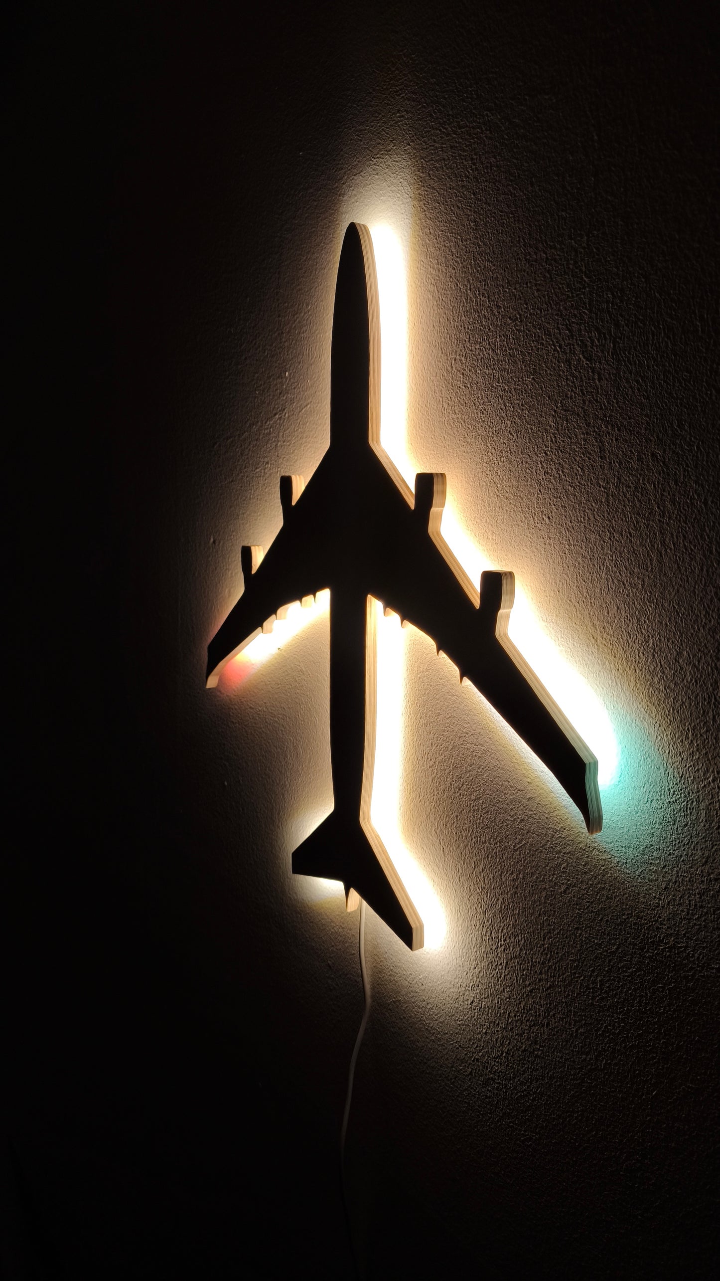 Boeing B747 Queen of the Skies Holz LED Wanddekoration / Nachtlicht