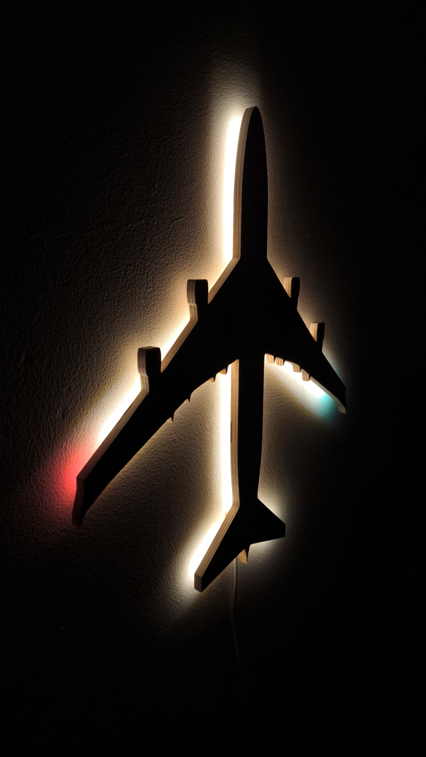 Boeing B747 Queen of the Skies Holz LED Wanddekoration / Nachtlicht