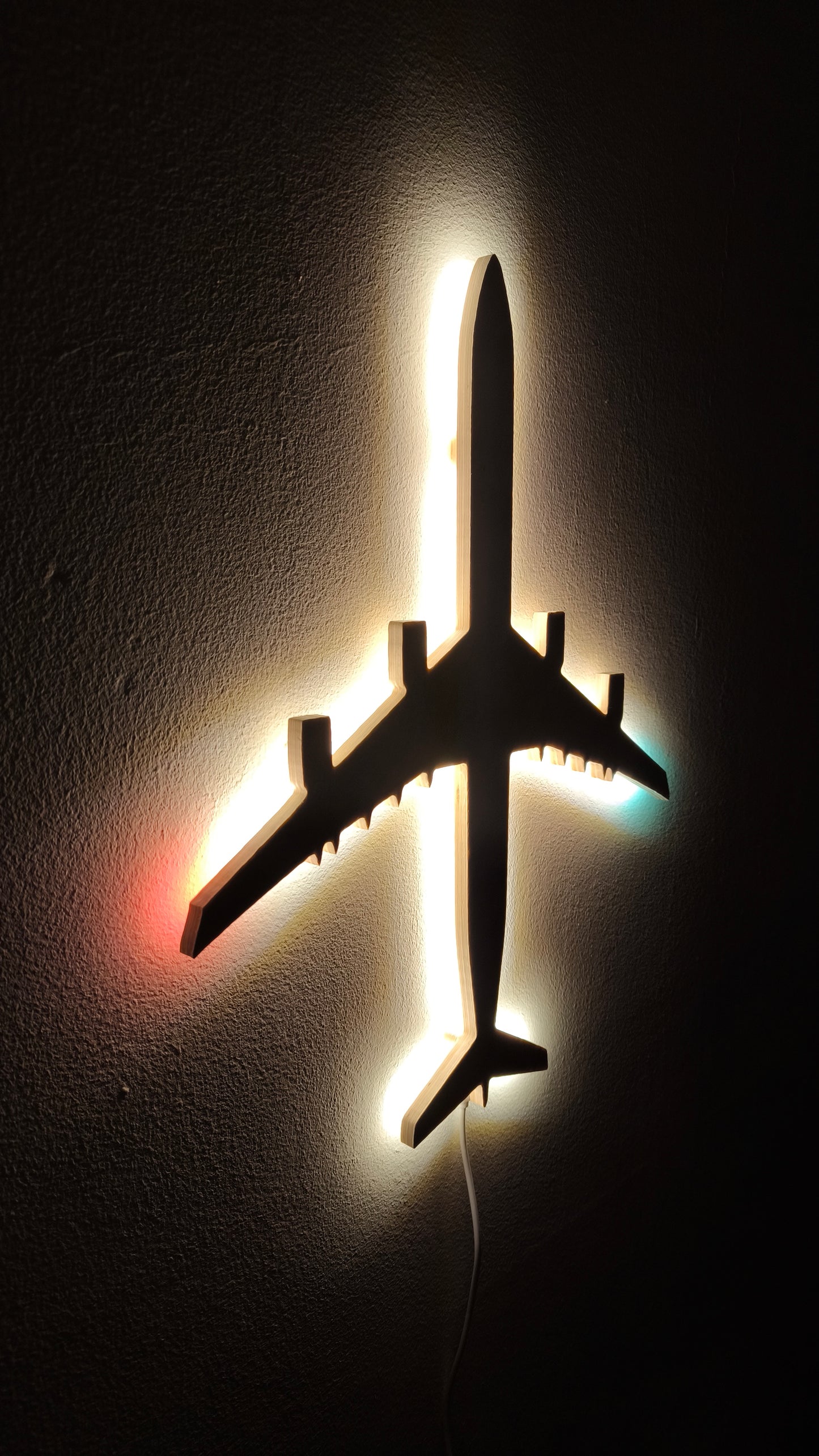 Airbus A340 A340-600 Holz LED Wanddekoration / Nachtlicht