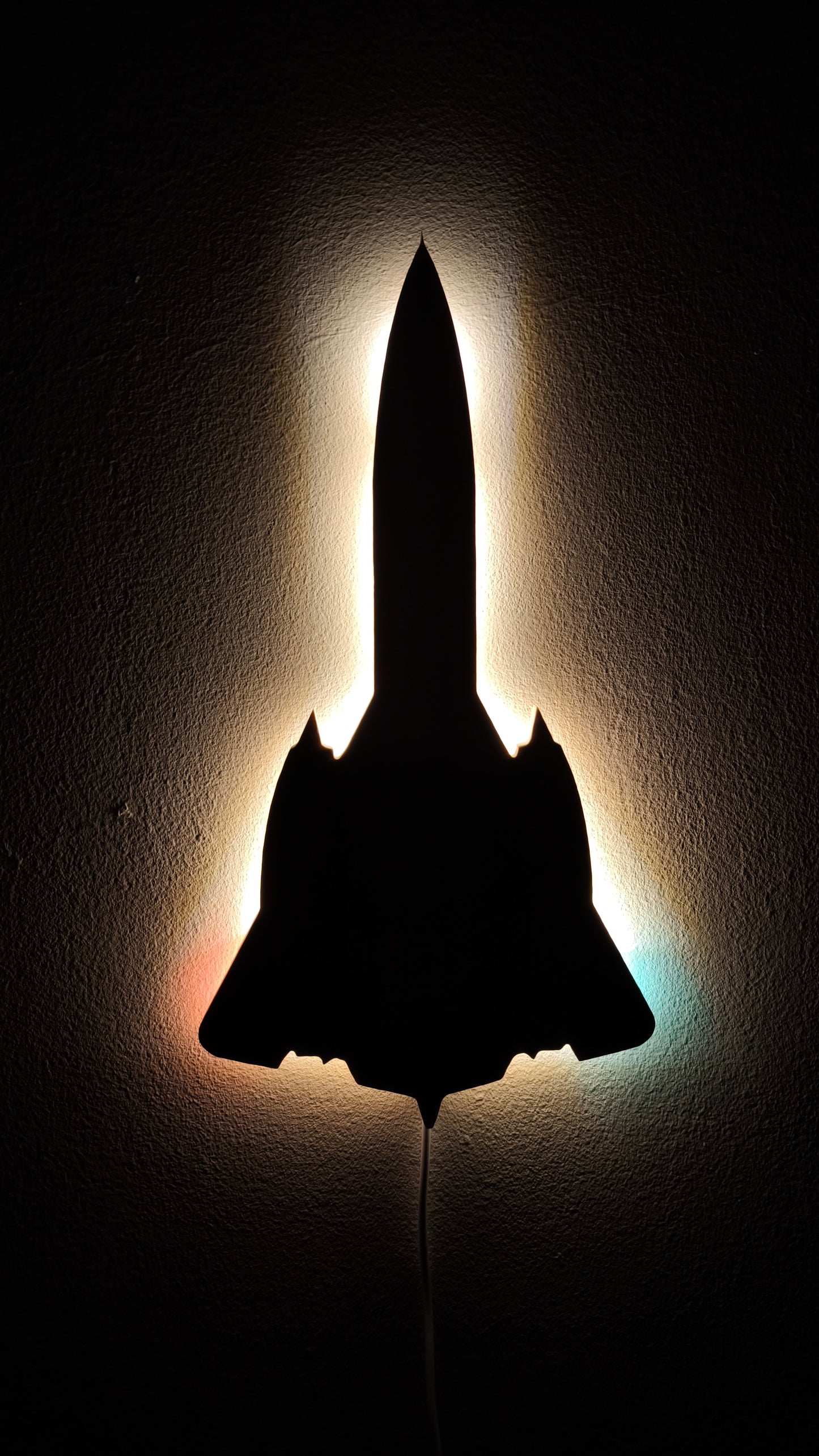 SR71 Blackbird Holz LED Wanddekoration / Nachtlicht