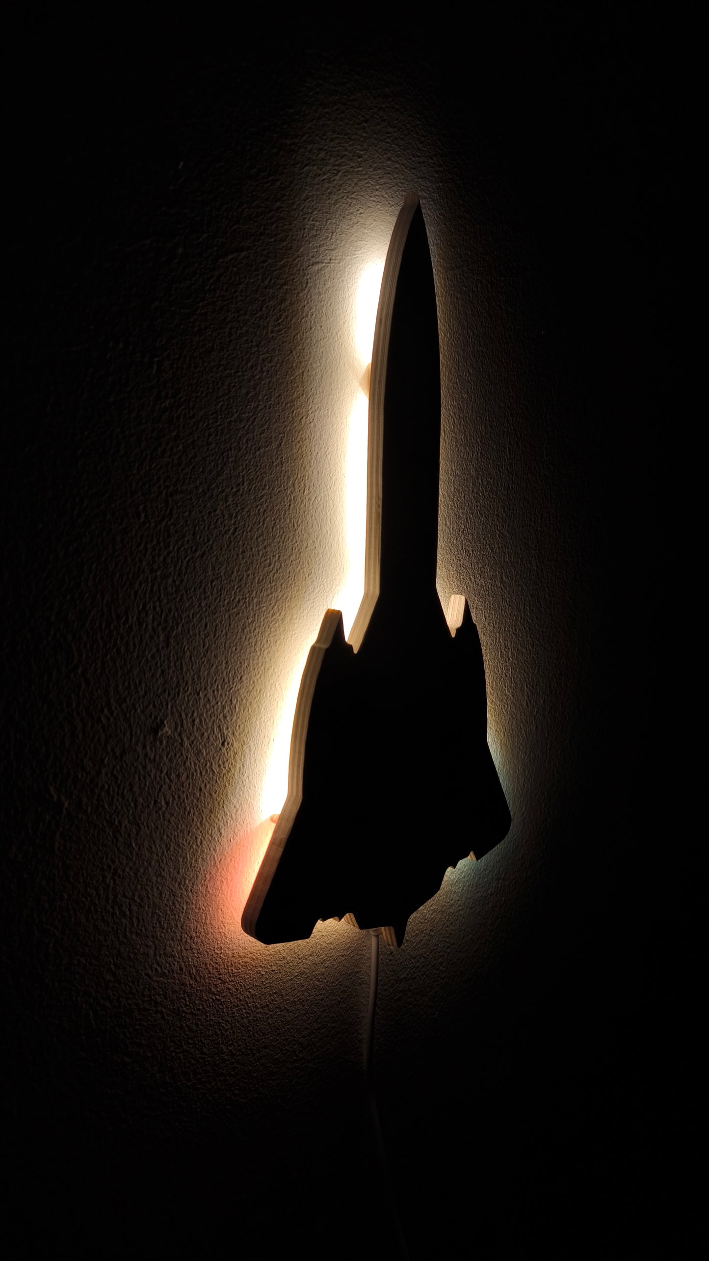 SR71 Blackbird Holz LED Wanddekoration / Nachtlicht