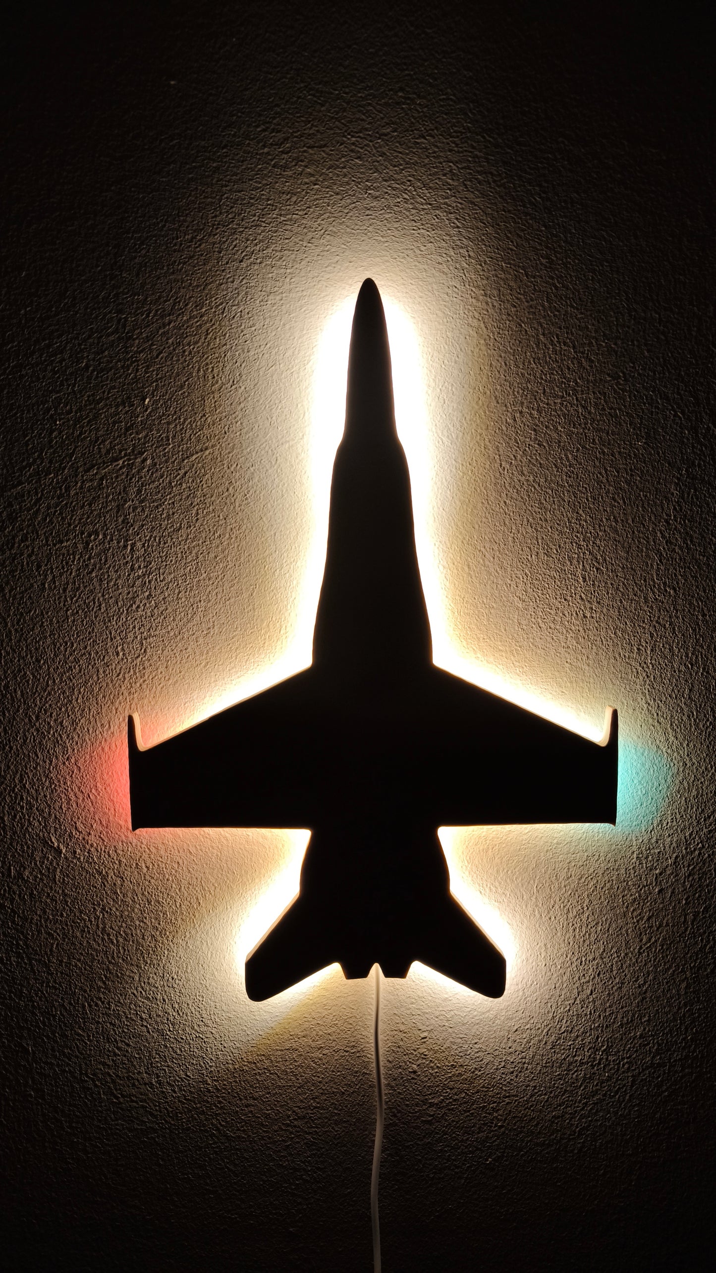F18 Hornet Holz LED Wanddekoration / Nachtlicht