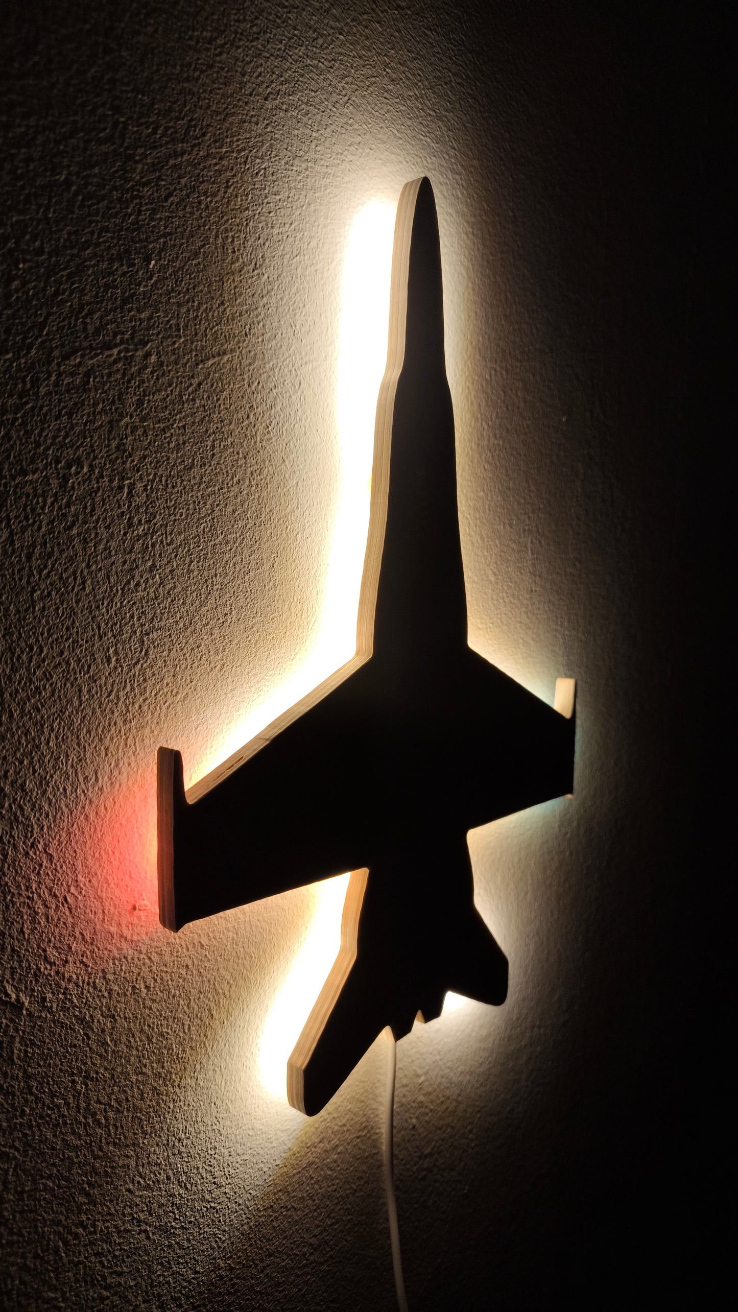 F18 Hornet Holz LED Wanddekoration / Nachtlicht