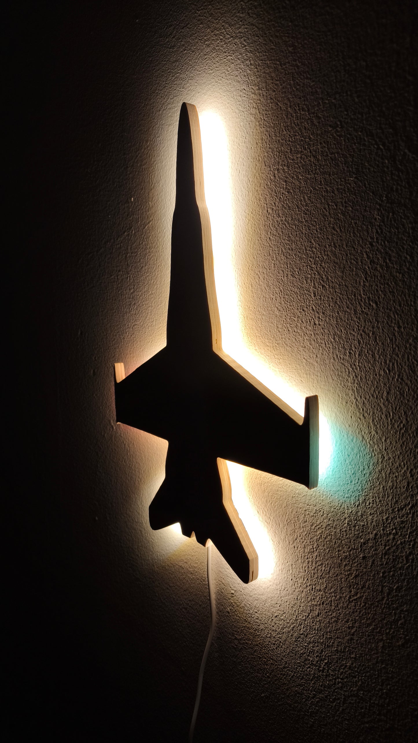 F18 Hornet Holz LED Wanddekoration / Nachtlicht