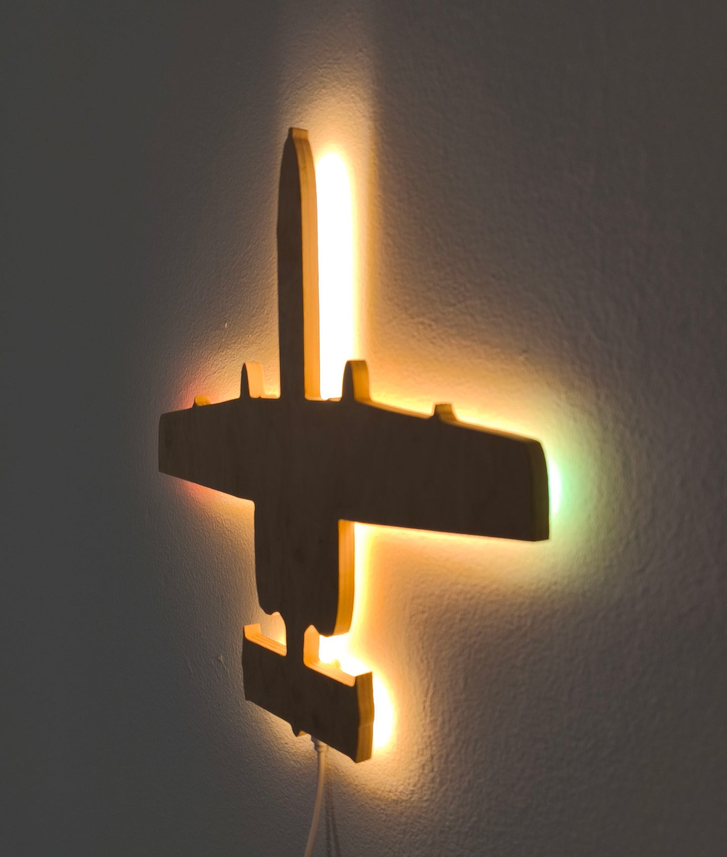 A10 Thunderbolt II Warthog Fairchild-Republic Holz LED Wanddekoration / Nachtlicht