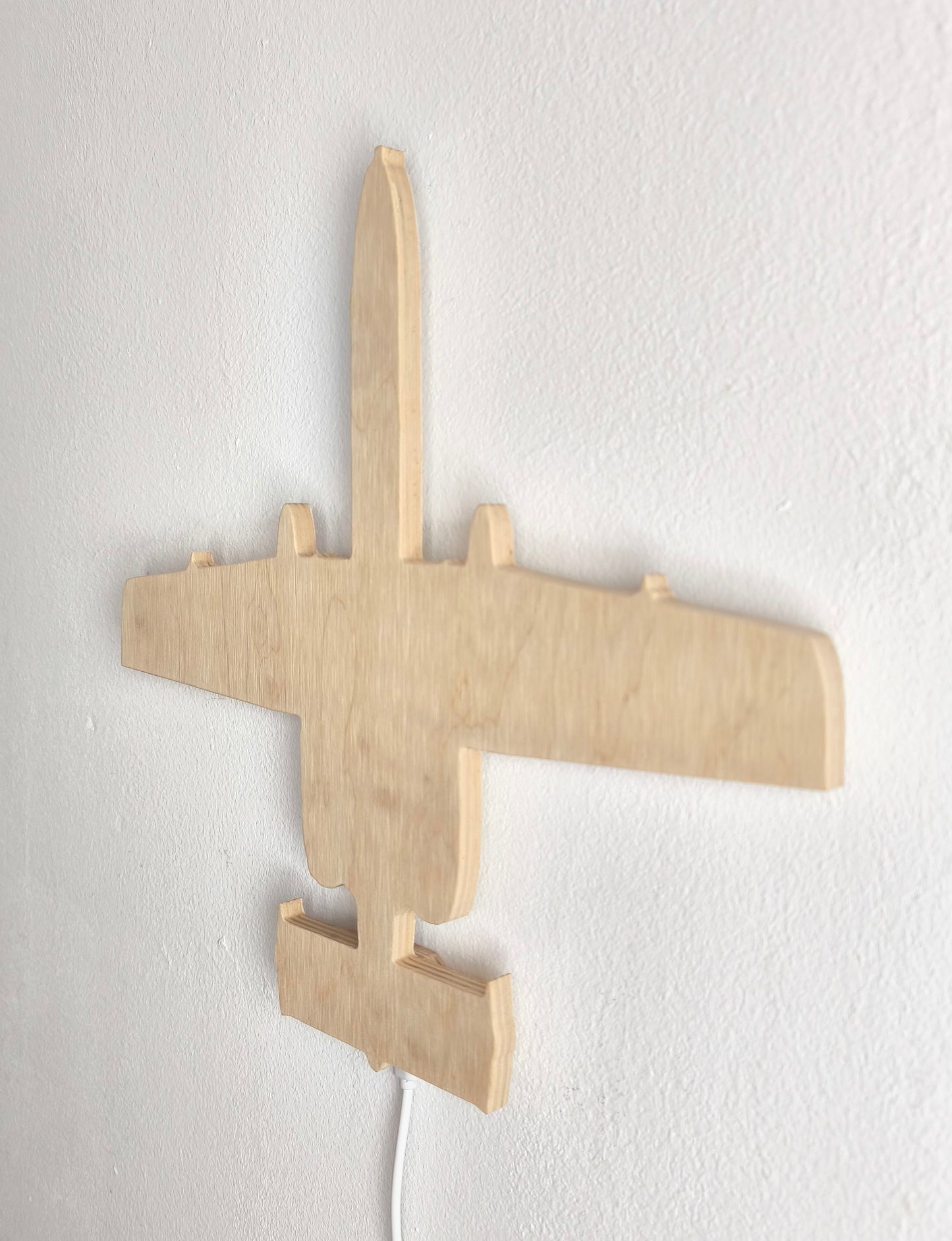 A10 Thunderbolt II Warthog Fairchild-Republic Holz LED Wanddekoration / Nachtlicht