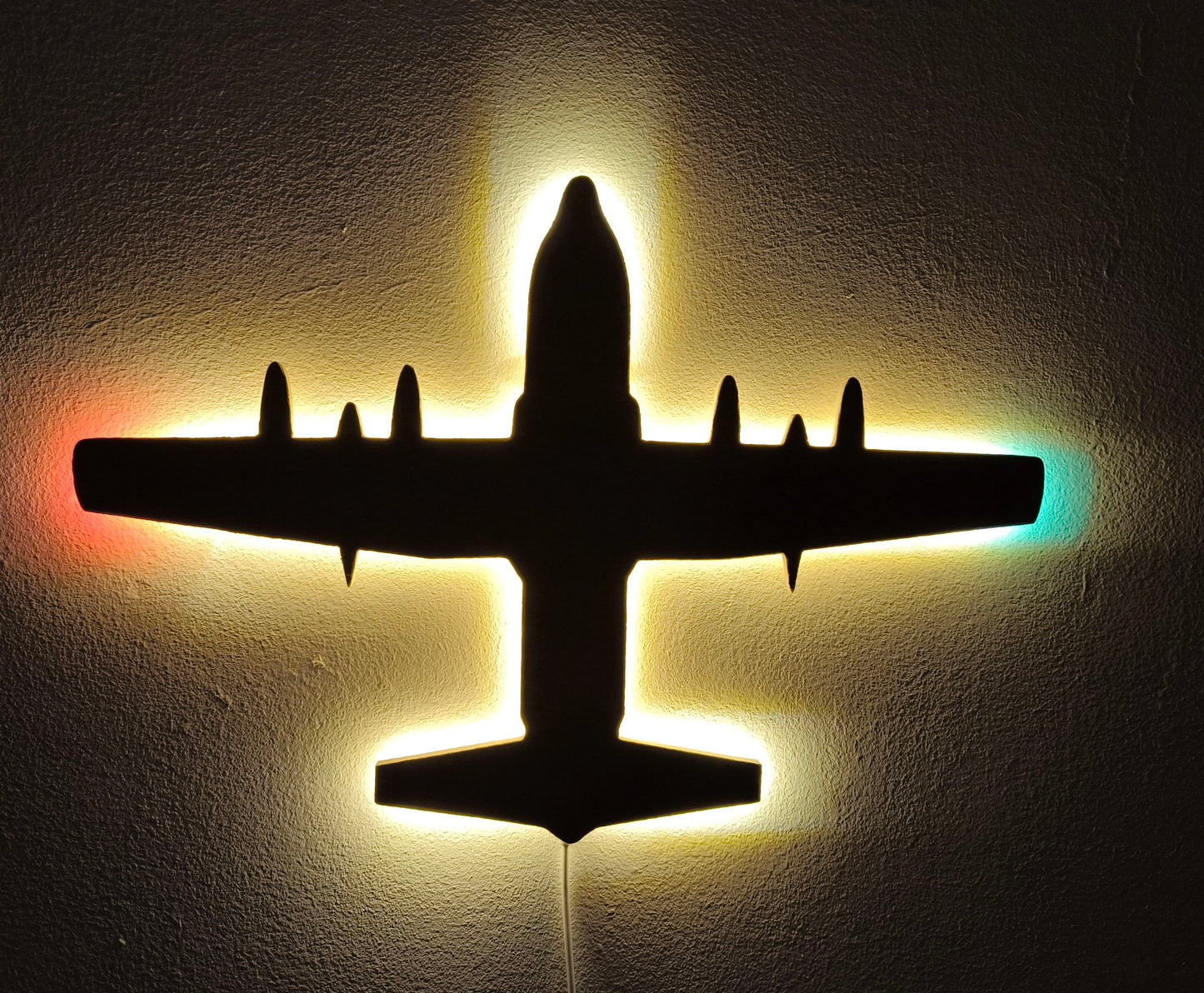 C130 C-130 Hercules Transall Holz LED Wanddekoration / Nachtlicht