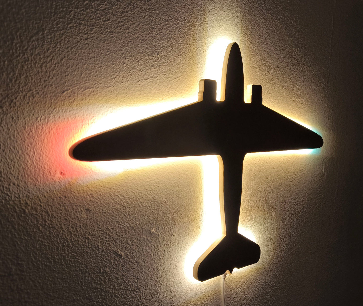 Douglas DC3 Holz LED Wanddekoration / Nachtlicht