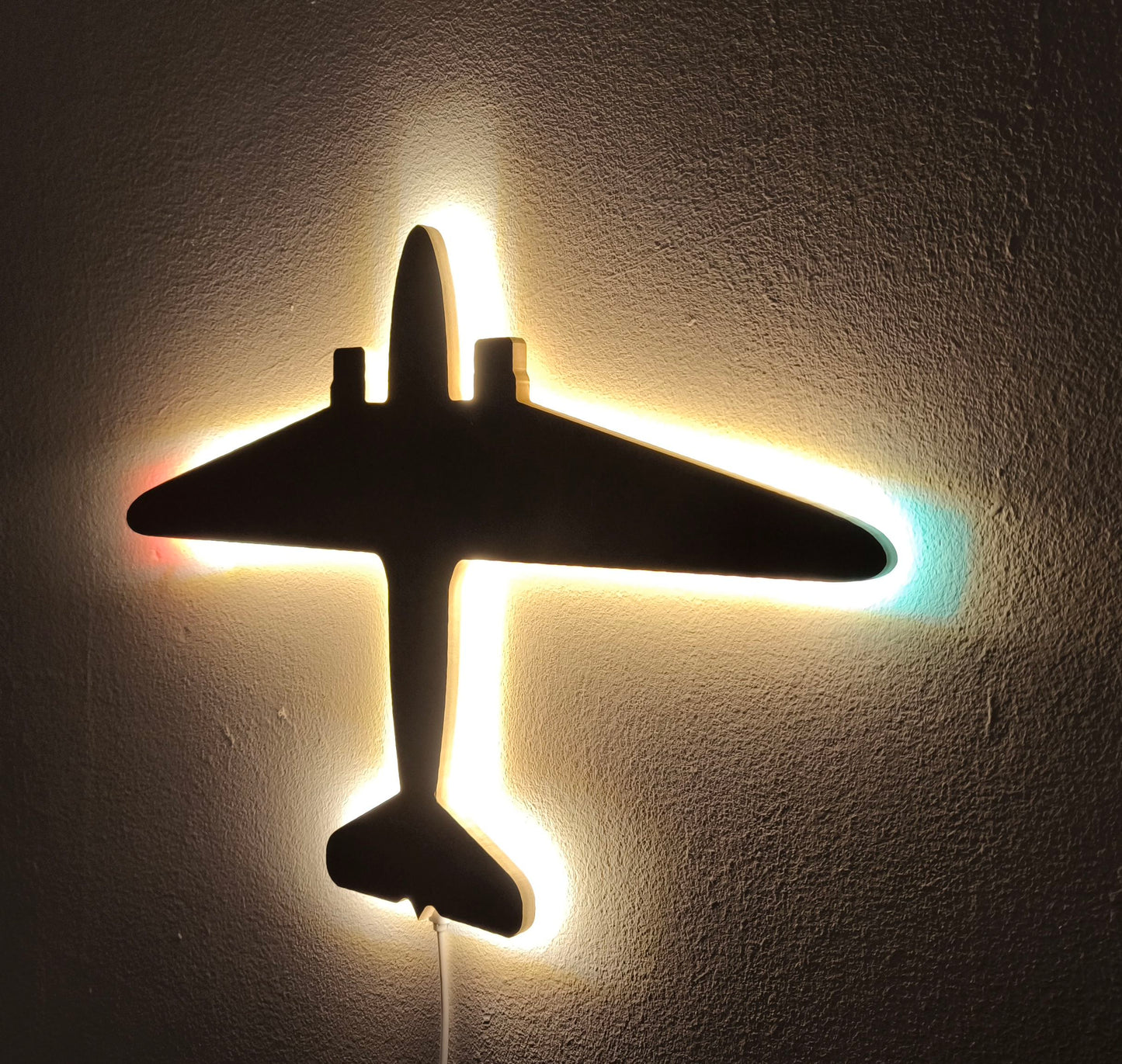 Douglas DC3 Holz LED Wanddekoration / Nachtlicht