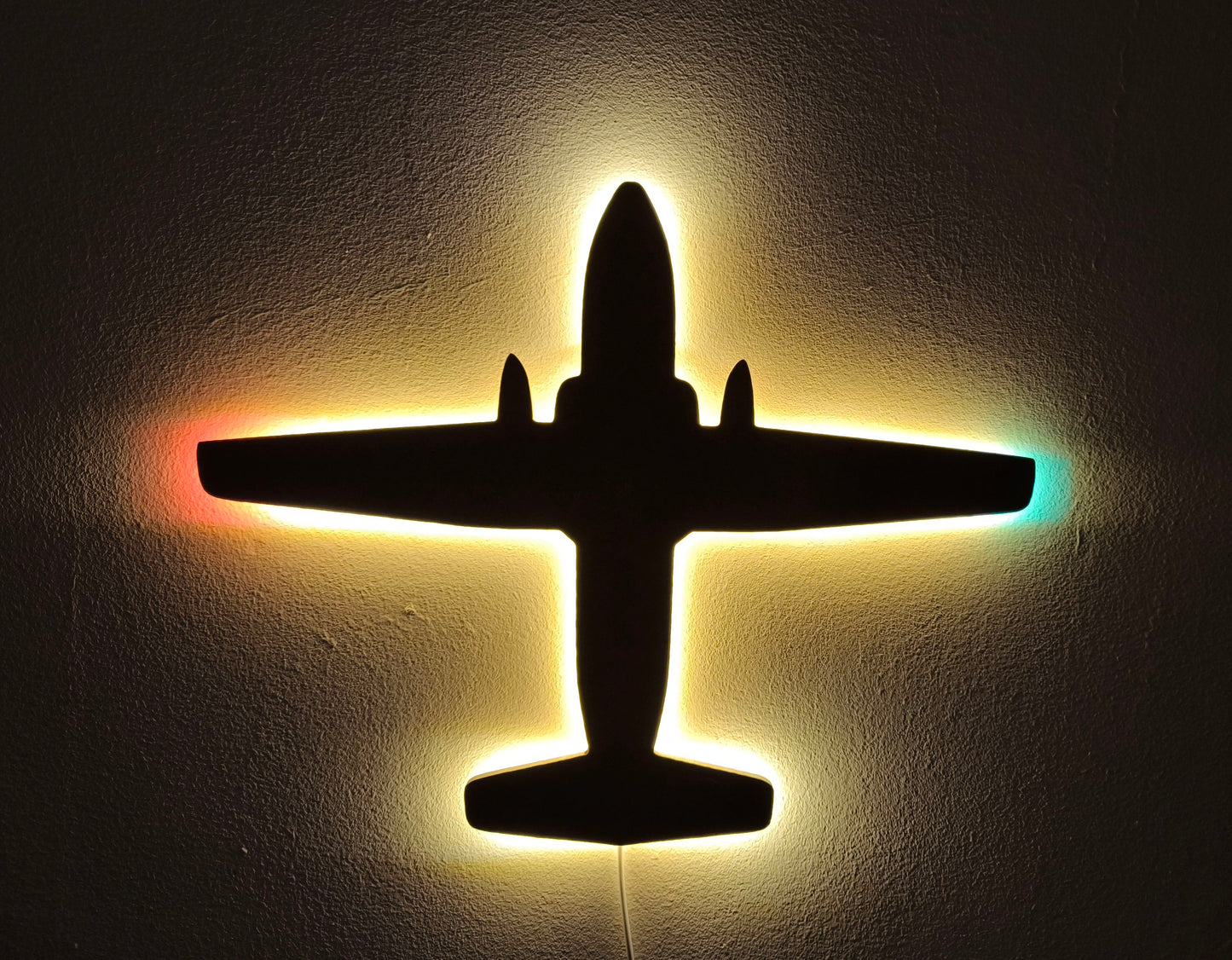 C-160 C160 Transall Holz LED Wanddekoration / Nachtlicht