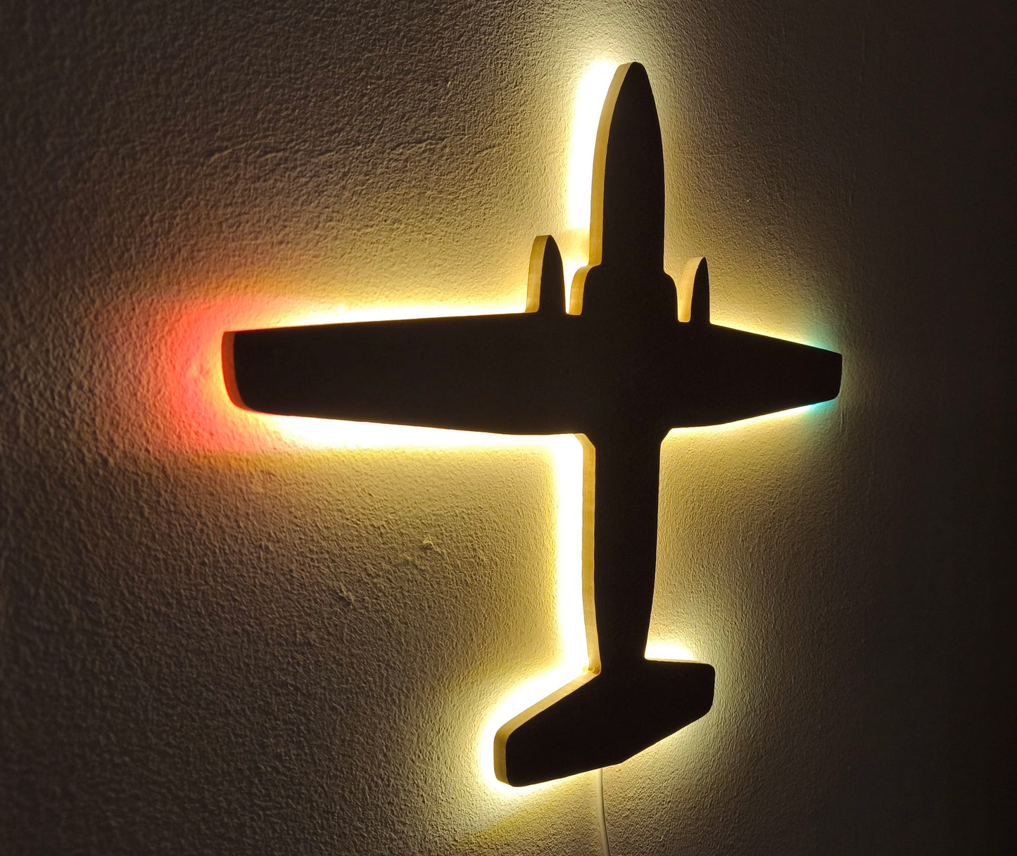 C-160 C160 Transall Holz LED Wanddekoration / Nachtlicht