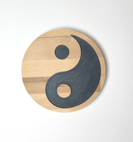 Yin Yang 20cm Holz Wanddekoration.