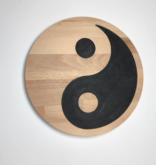 Yin Yang 29cm Holz Wanddekoration