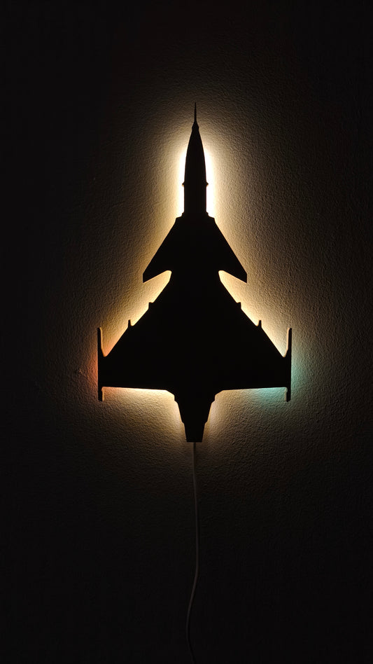 SAAB JAS 39 Gripen Holz LED Wanddekoration / Nachtlicht