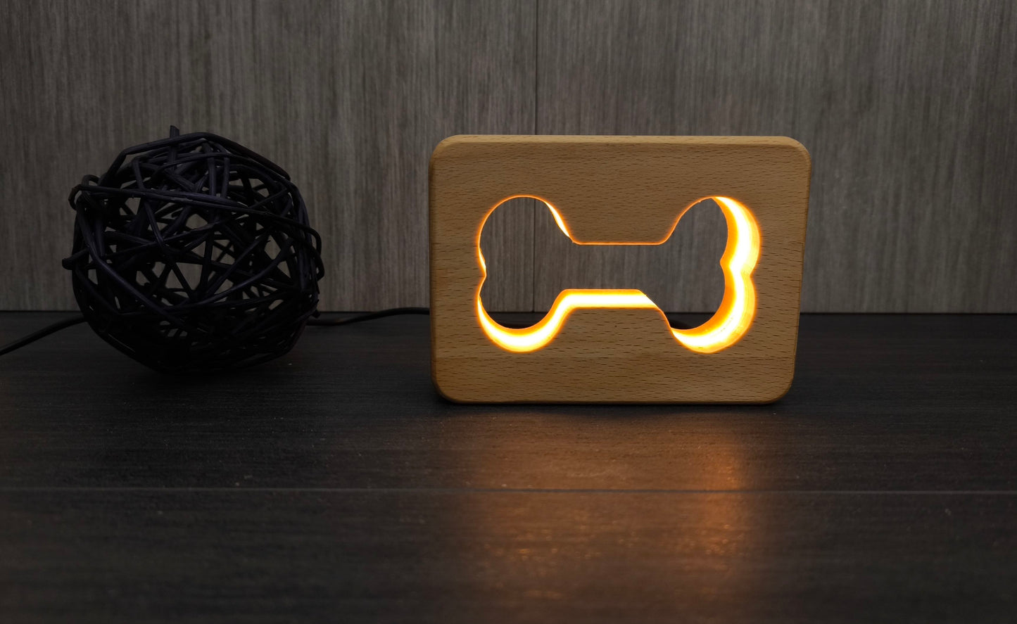 Hundeknochen Knochen Holz LED Nachtlicht / Dekoration