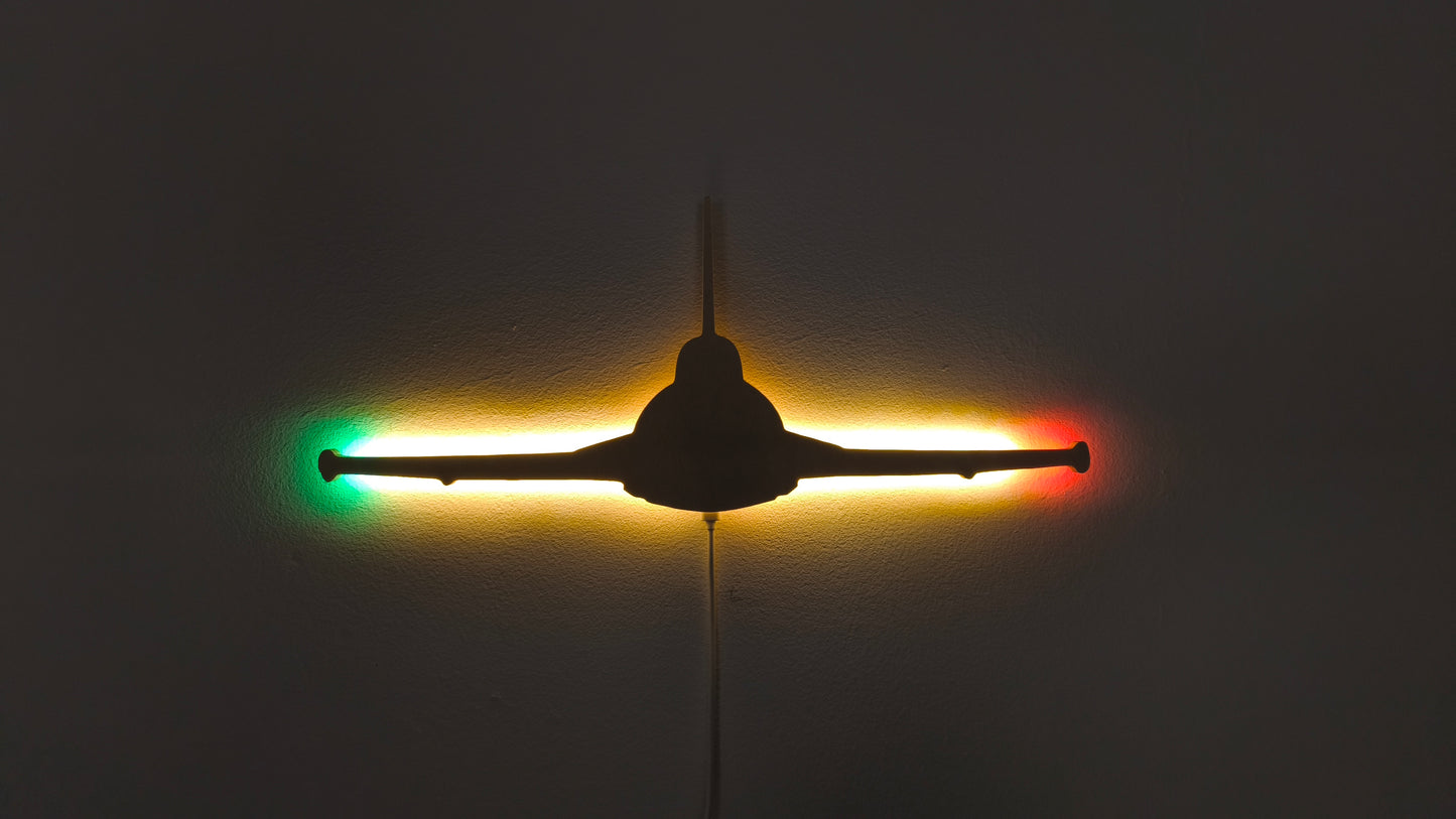 Eurofighter Typhoon Holz LED Wanddekoration / Nachtlicht (Vorderansicht)