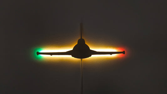 Eurofighter Typhoon Holz LED Wanddekoration / Nachtlicht (Vorderansicht)